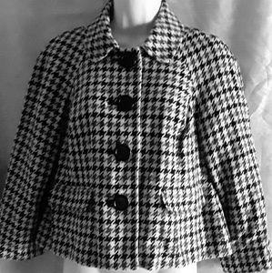 Womens Black/Gray/White Blazer Size:8P